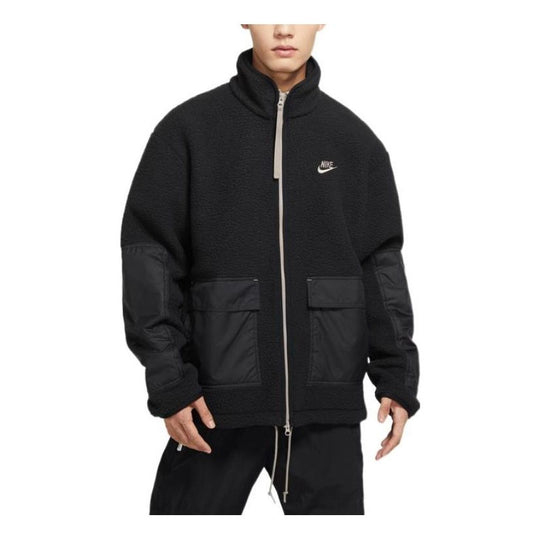 Куртка Nike utility fleece jacket 'Black' DV8183-010, черный куртка nike baseball collar raglan sleeve long sleeves jacket men s black dq6148 010 черный
