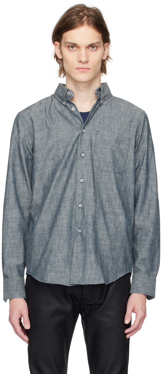 

Синяя легкая рубашка Naked & Famous Denim