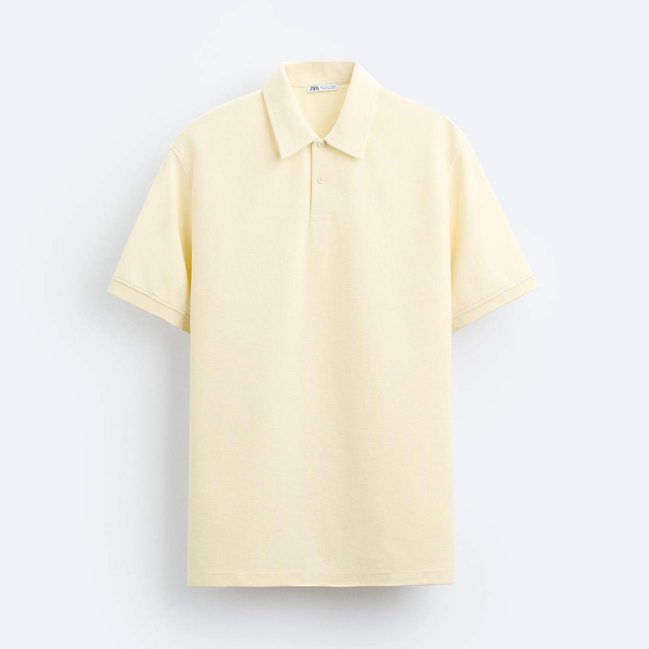 Поло Zara Textured, пастельно-желтый поло zara textured shirt зеленоватый