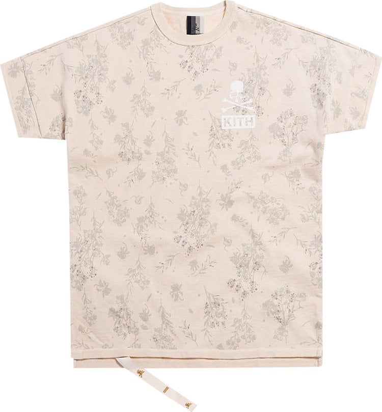 Футболка Kith x Mastermind World Reverse Floral Tee 'Turtle Dove', кремовый - фото