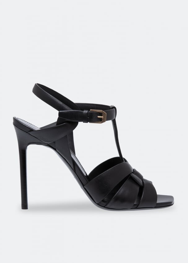 

Сандалии SAINT LAURENT Tribute leather sandals, черный
