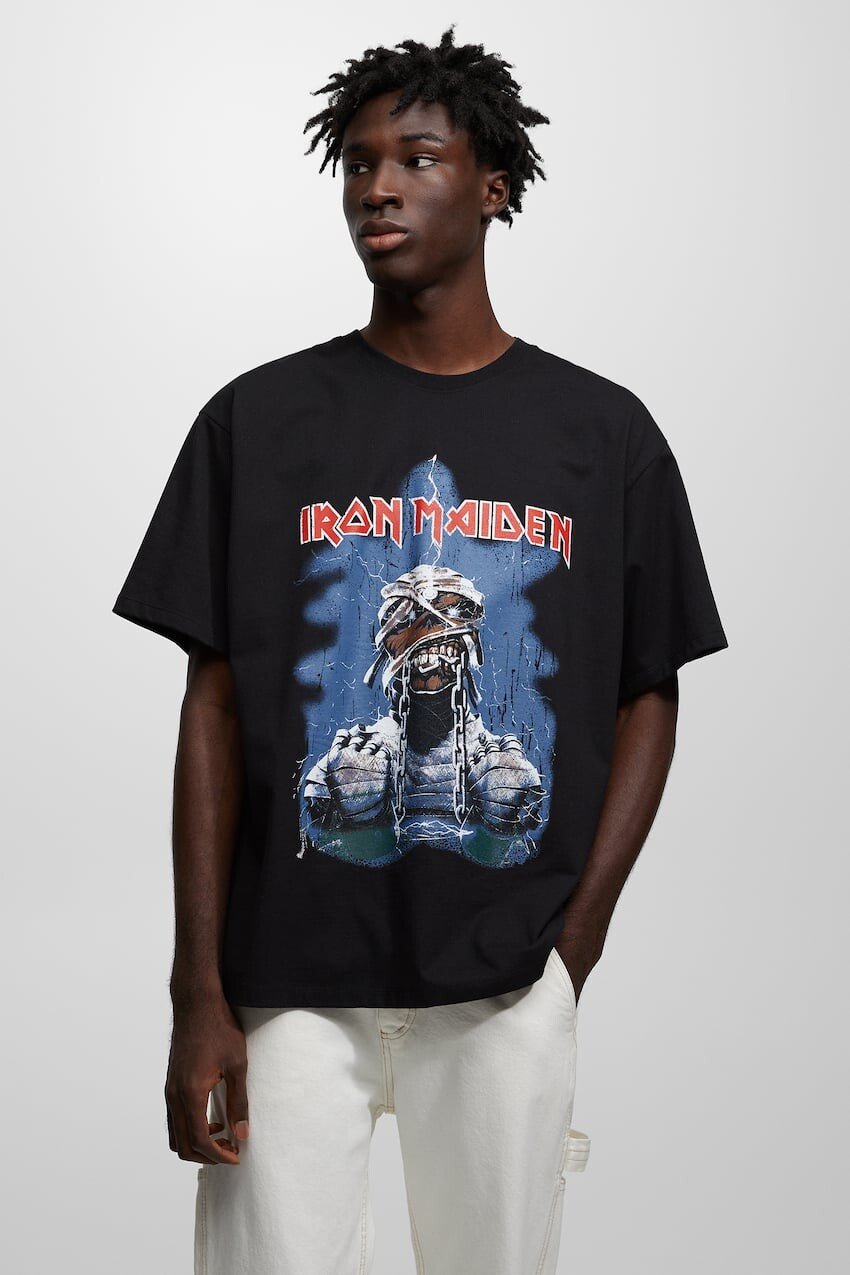 

Футболка Iron Maiden Эдди Pull&Bear, черный