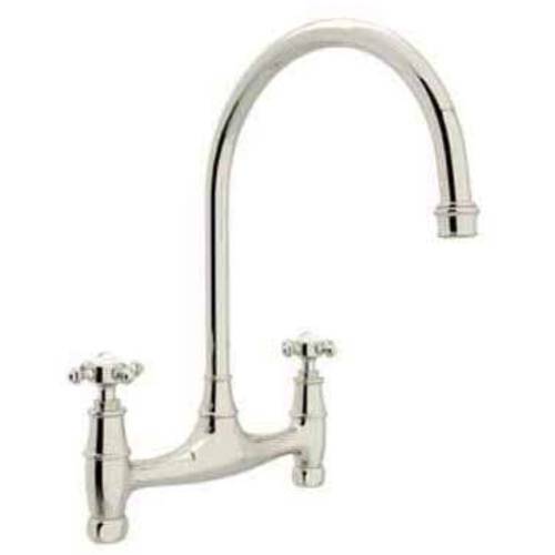 цена Смеситель для кухни Rohl U4790 Perrin and Rowe Bridge, polished nickel