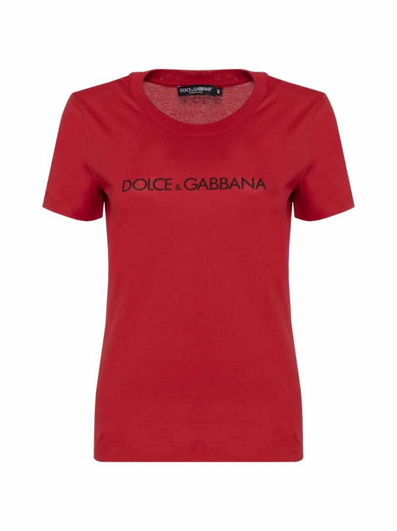 

Хлопковая футболка с логотипом Dolce&Gabbana, Красный