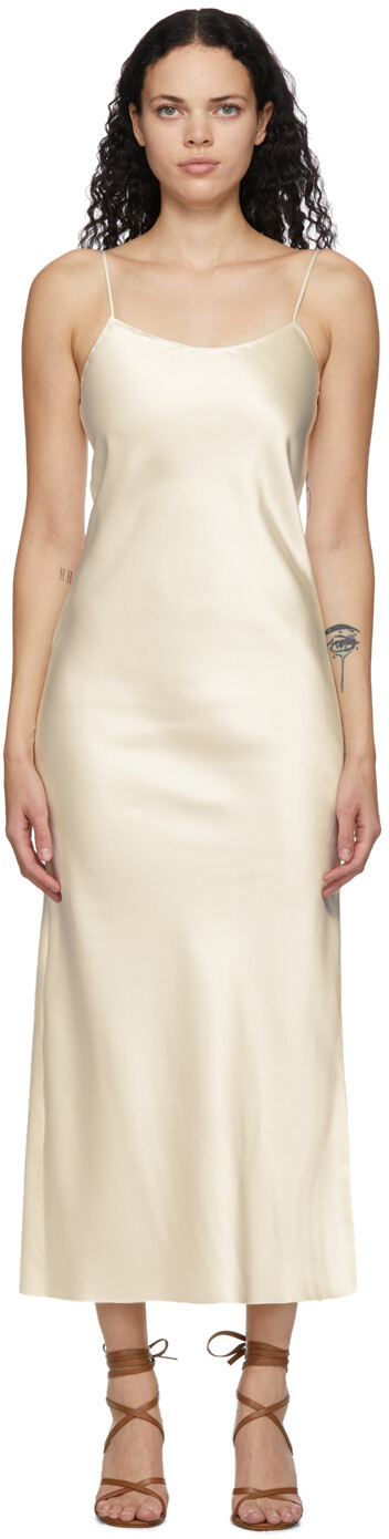 

Плотное атласное платье-комбинация Off-White Marina Moscone