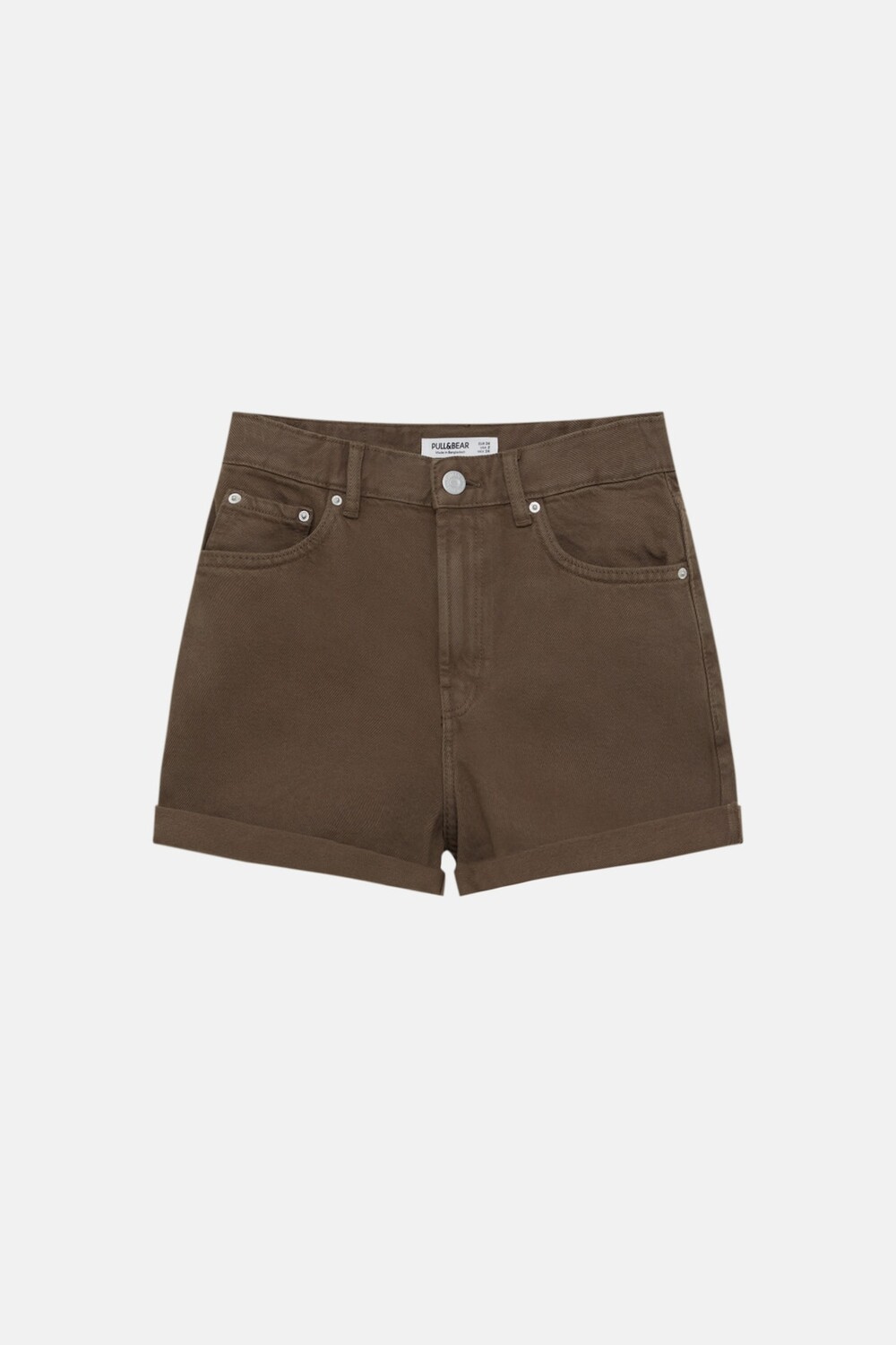 

Шорты Pull&Bear High Waist Denim, коричневый
