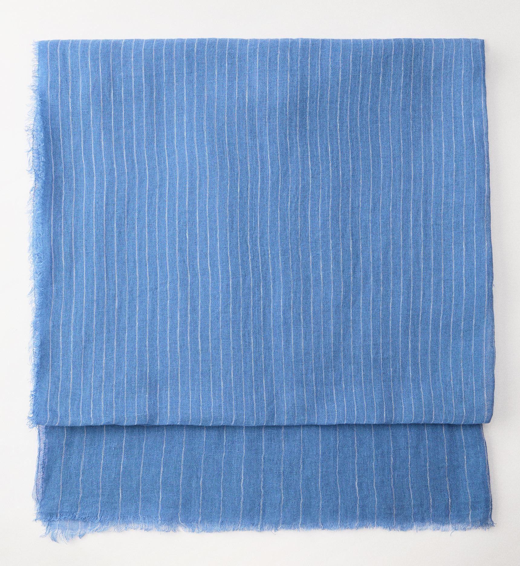Шарф Zara Striped 100% Linen, синий шарф с принтом zara синий