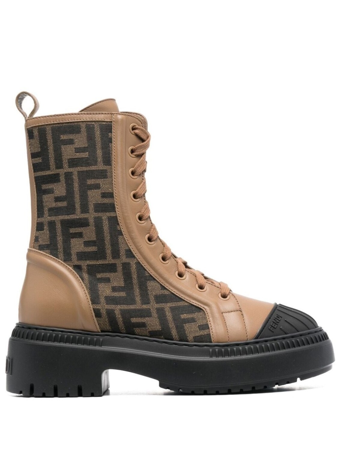 

FENDI ботинки с монограммой, коричневый