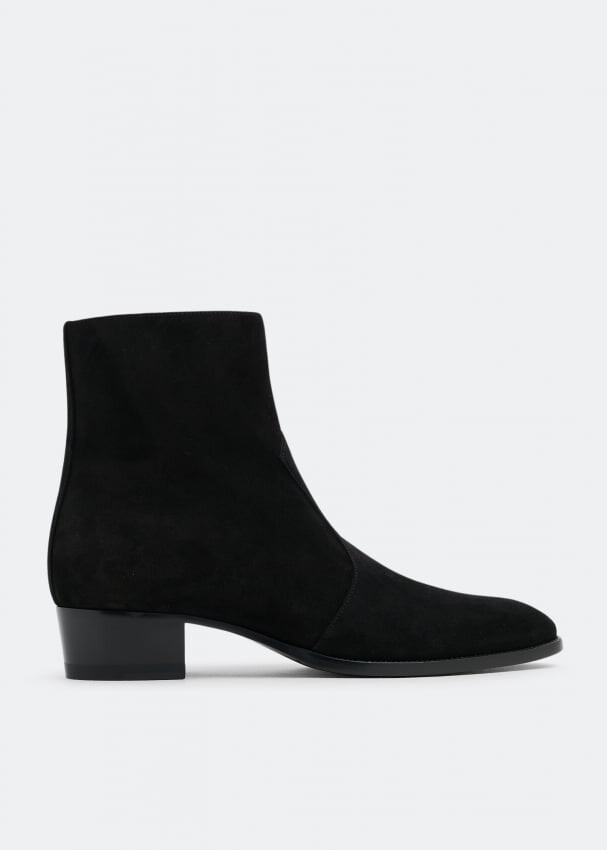 

Ботинки SAINT LAURENT Wyatt zipped boots, черный