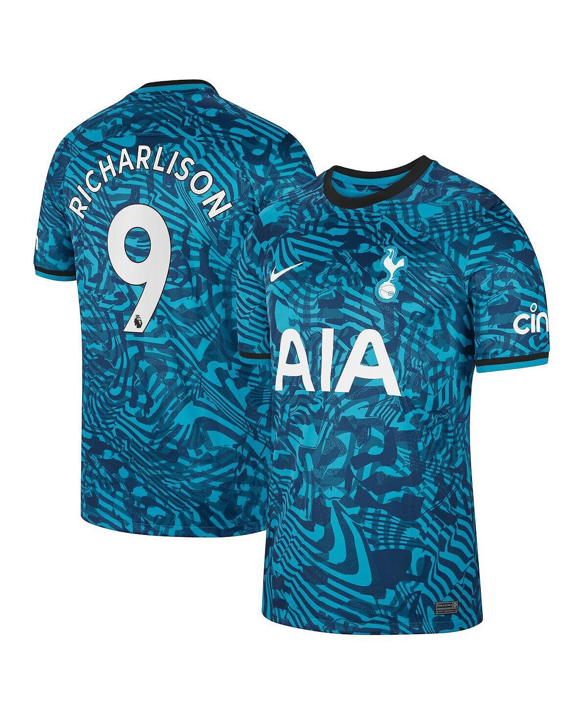 

Мужская футболка richarlison blue tottenham hotspur 2022/23, третья копия игрока Nike, синий