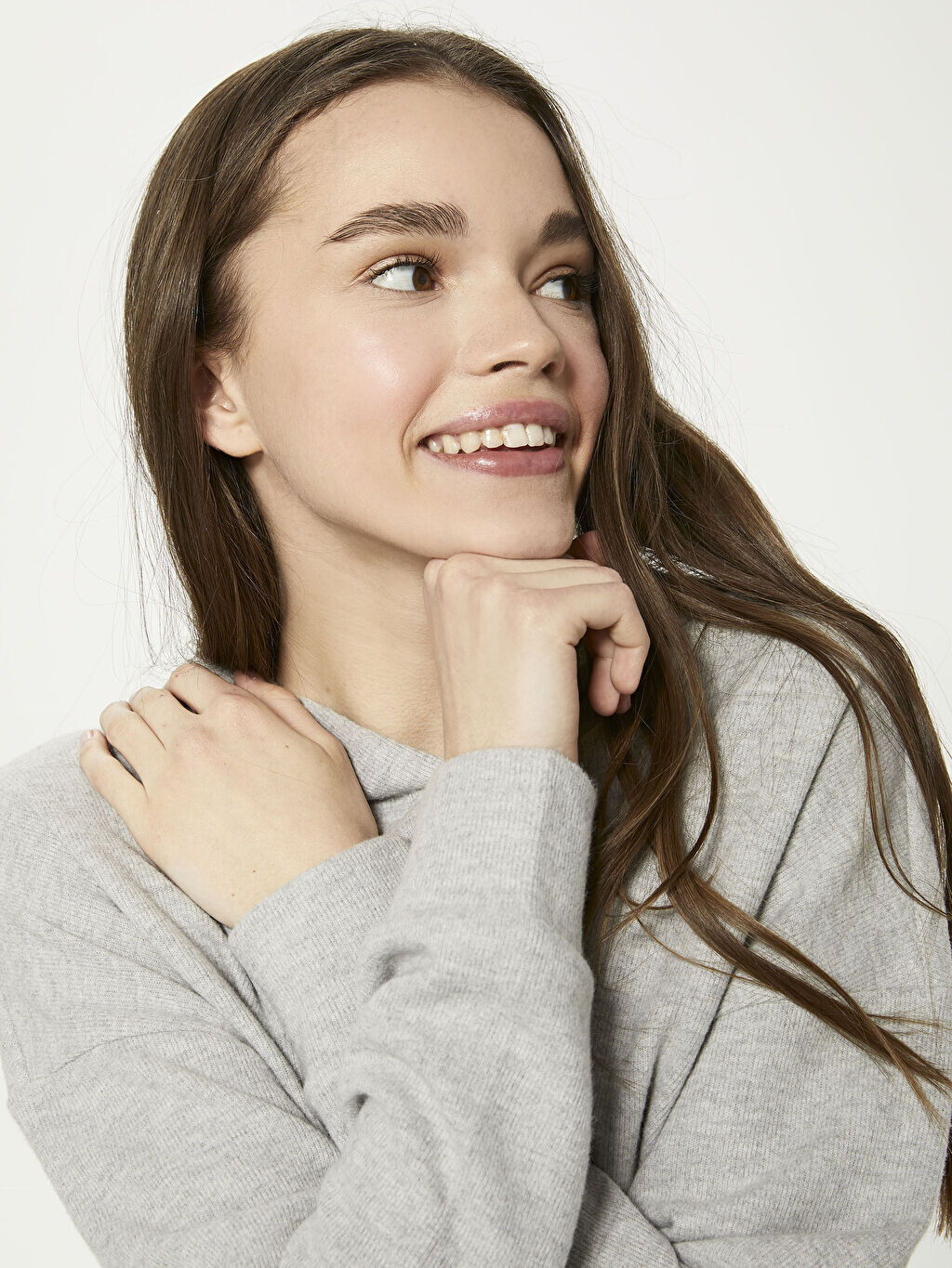 

Женская толстовка с капюшоном однотонная с длинным рукавом LCW Casual