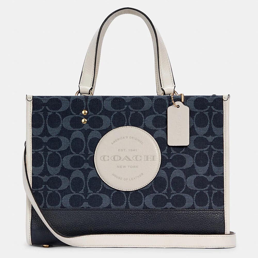 

Сумка-тоут Coach Outlet Dempsey Carryall, синий/мультиколор
