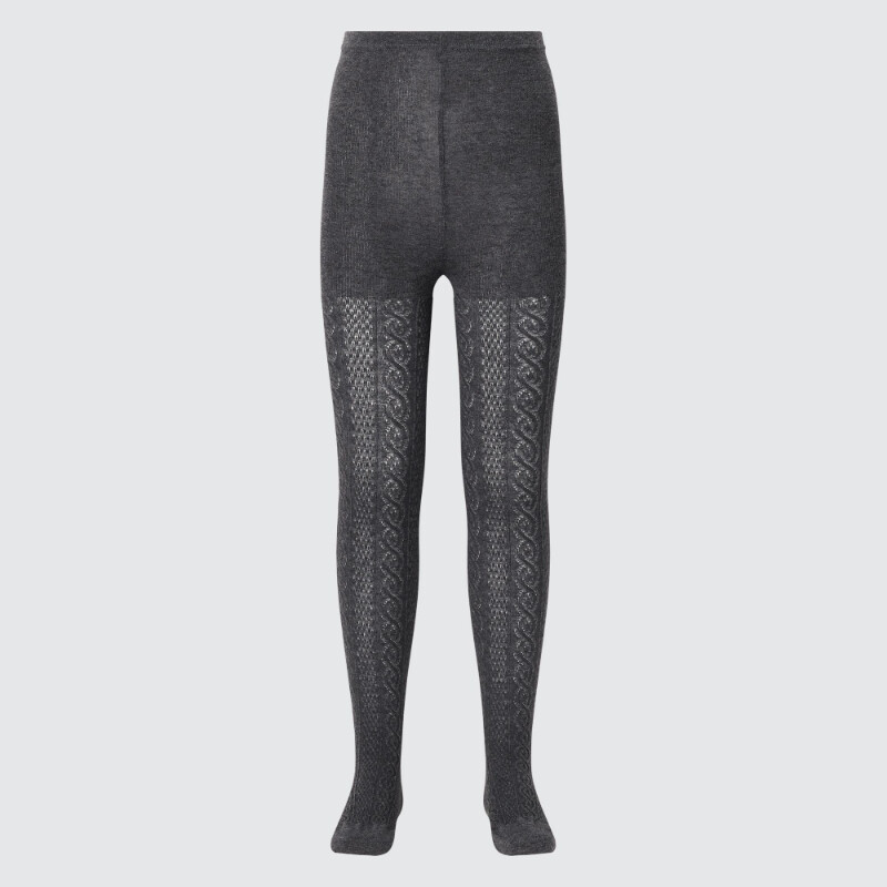 

Колготки Uniqlo Girls Cable Knit, темно-серый