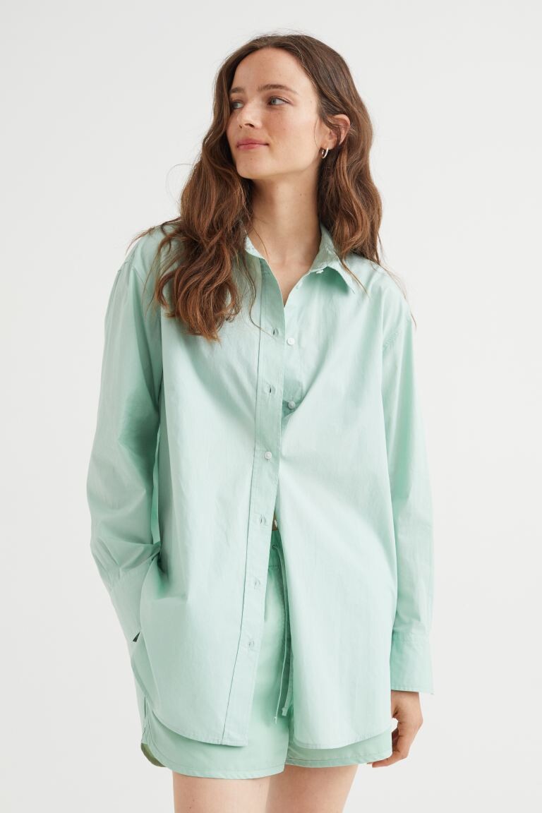 

Рубашка из поплина H&M, мятно-зеленый