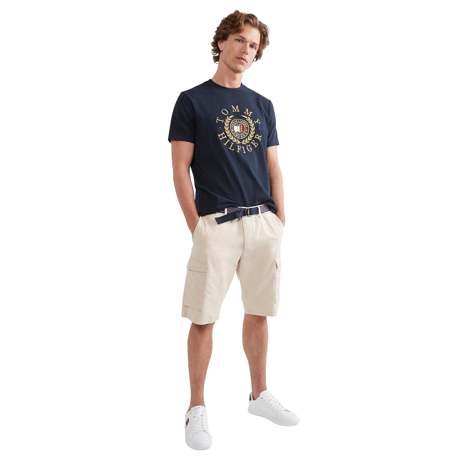 

Шорты Tommy Hilfiger Belted Cargo, светло-бежевый