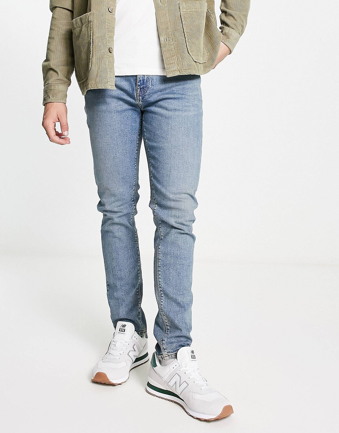 

Синие джинсы скинни средней потертости ASOS DESIGN
