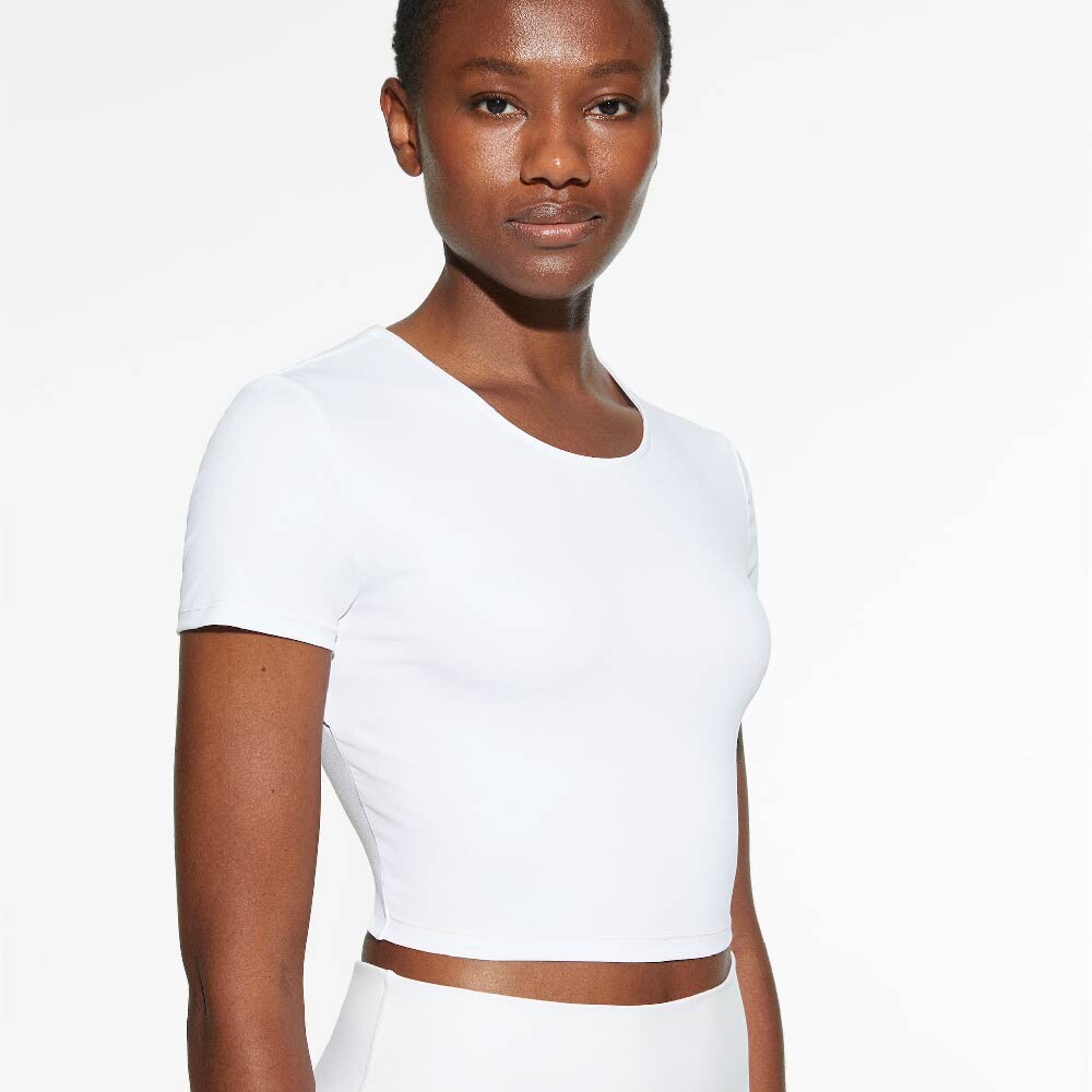 

Топ Oysho Back Detail Comfortlux Short-sleeved, белый