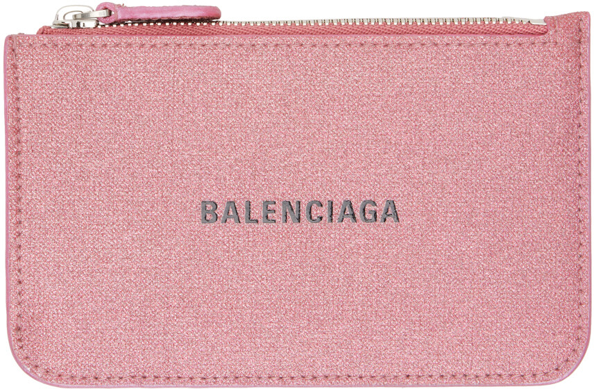 

Розовая большая длинная визитница наличными Balenciaga