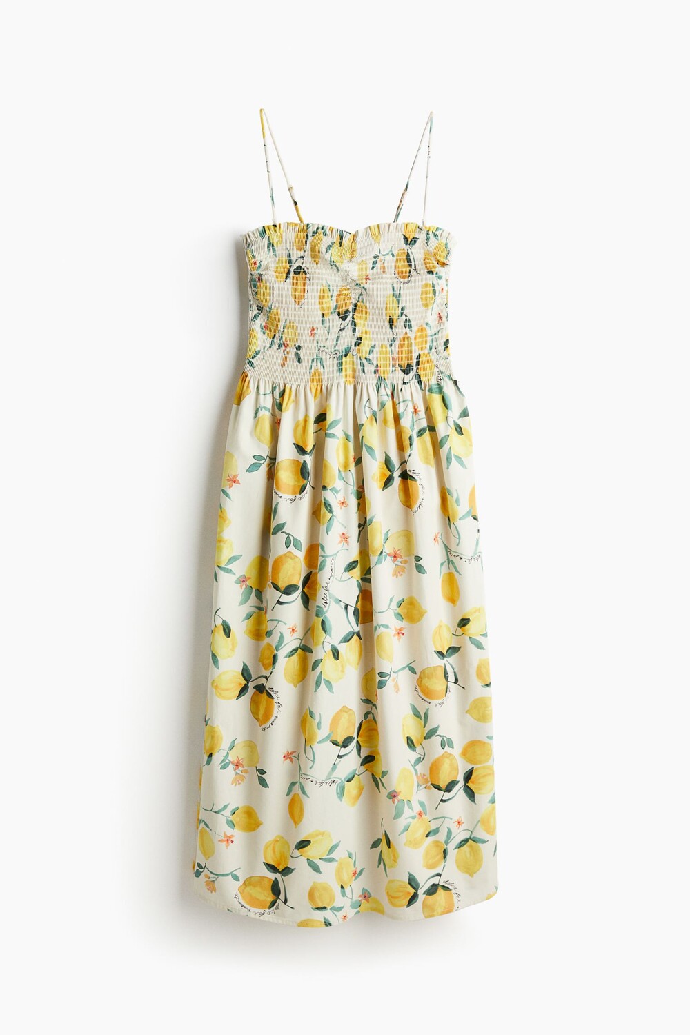 

Платье H&M Smocked-bodice Lemons, бежевый