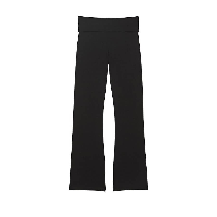 

Леггинсы Victoria's Secret Yoga Mid-Rise Foldover Flare, черный