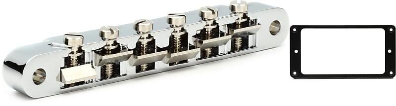 

Аксессуары Gibson Бридж ABR-1 Tune-O-Matic в полной сборке - хромированный комплект с креплением для крепления звукоснимателя на грифе аксессуаров Gibson - черный Gibson Accessories PBBR-010=1 PRPR-010=1