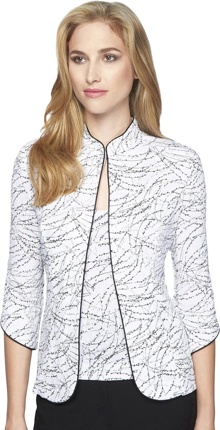 

Топ Twinset с воротником-стойкой и принтом Alex Evenings, цвет White/Black