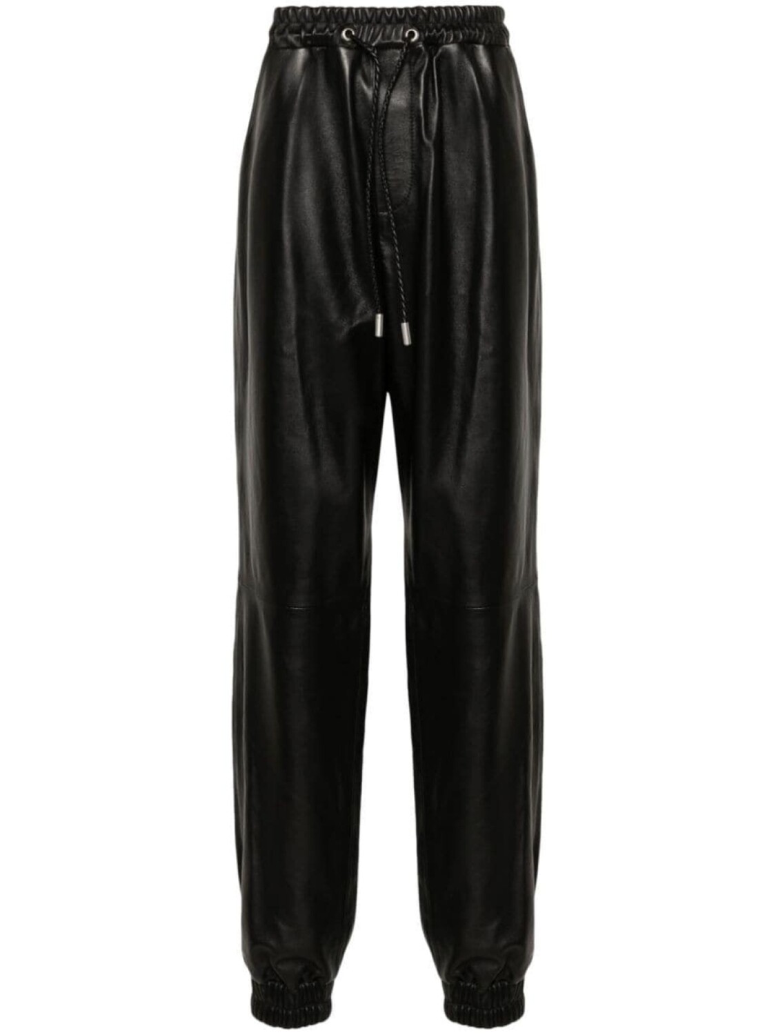 

Off-White кожаные брюки с кулиской, черный