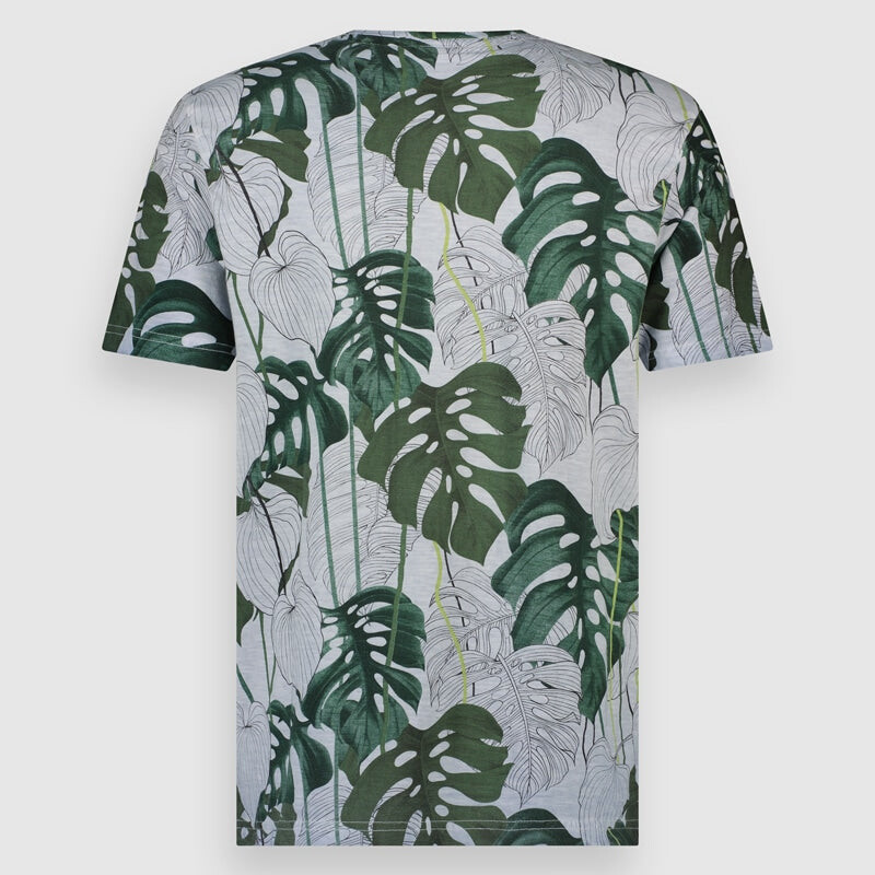 

Футболка Twinlife Crew Allover Print Leaf Men, цвет grau Grün