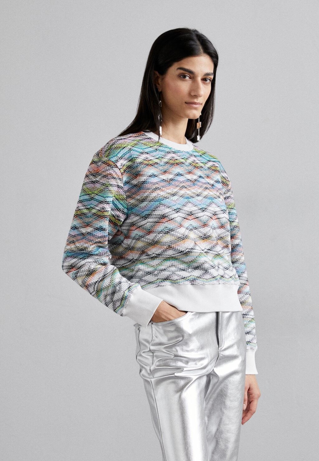 

Вязаный джемпер CREWNECK Missoni Sport, сирень