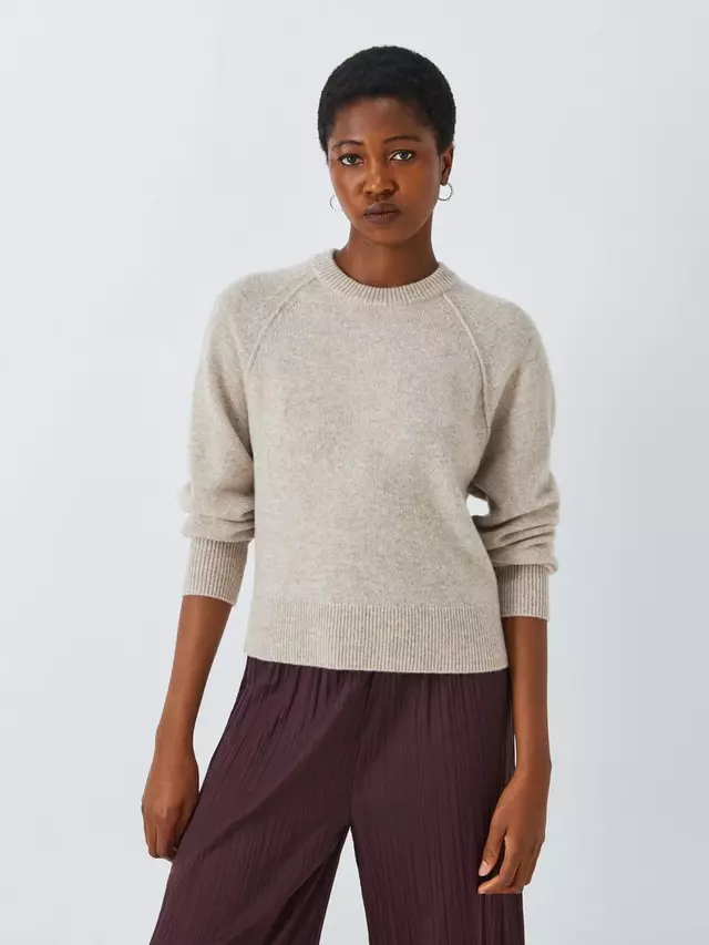 

Джемпер John Lewis Cashmere Lofty Raglan Crew Neck, цвет toast