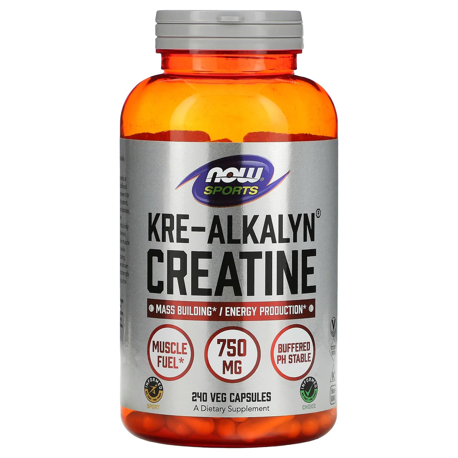 Now Foods Sports Kre-Alkalyn креатин 240 капсул now foods sports аминокислоты с разветвленными цепями 240 капсул