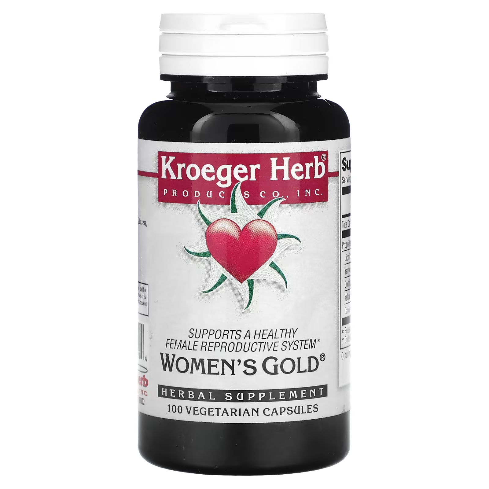 Растительная добавка Kroeger Herb Co женская, 100 капсул растительная добавка kroeger herb co балансировщик полярности 100 капсул