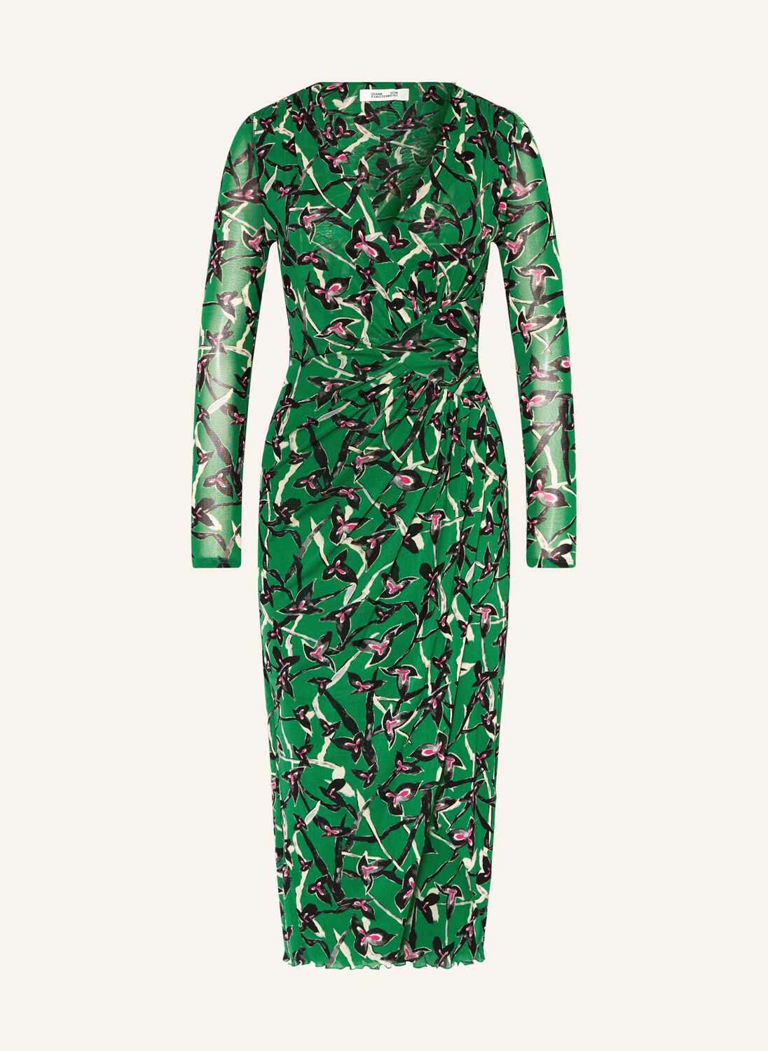 

Сетчатое платье Charlotte с запахом Diane Von Furstenberg, зеленый