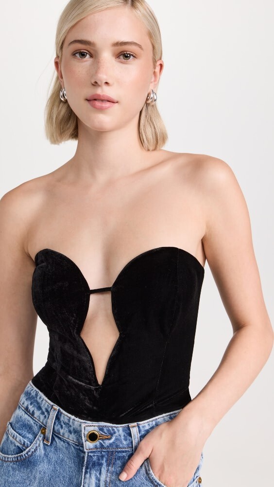 

Боди BARDOT Eleni Velour Thong, черный