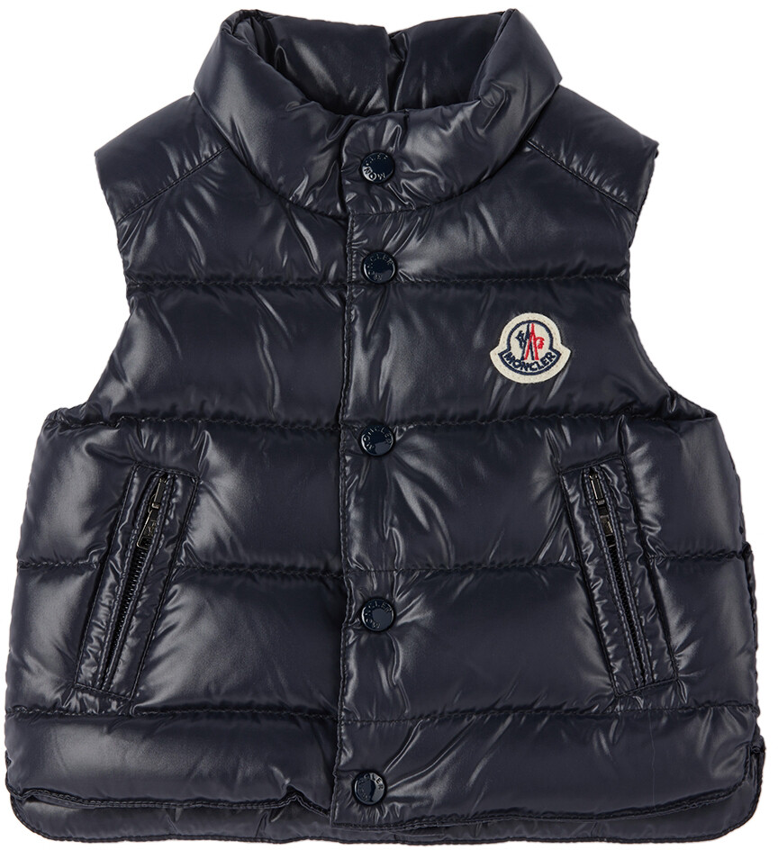 

Темно-синий пуховый жилет Baby Bernard Moncler Enfant