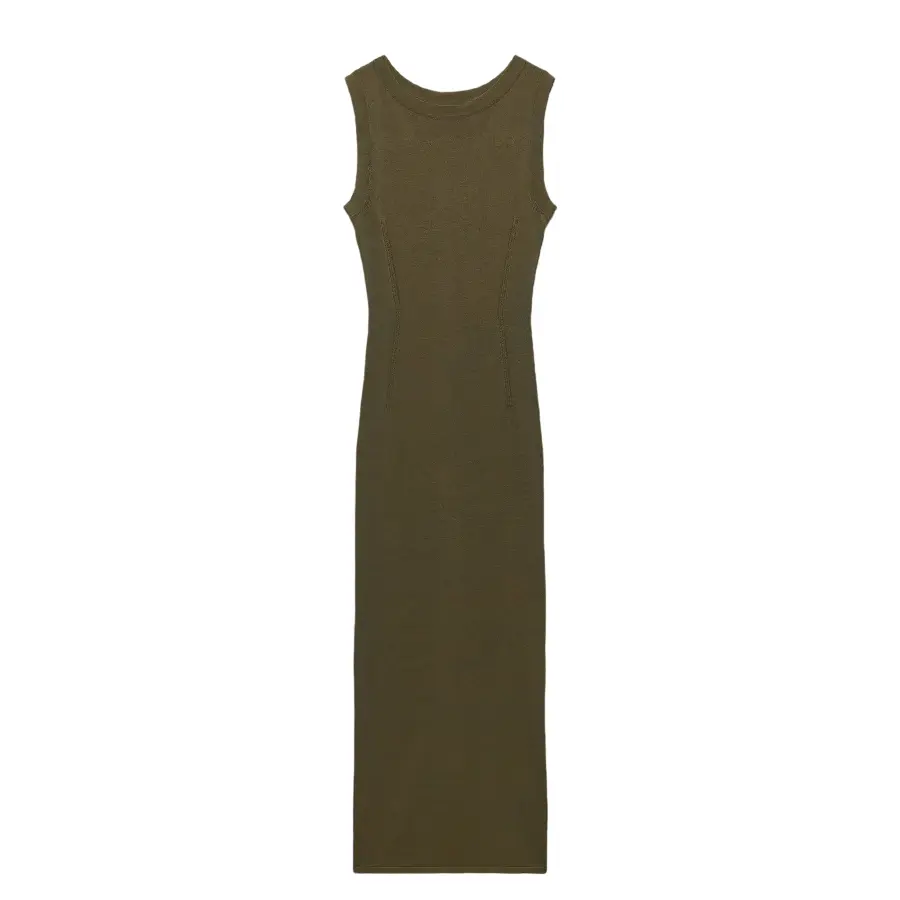 

Платье Zara Knit Midi, хаки
