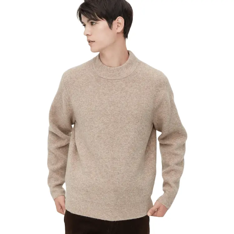 

Джемпер Uniqlo Souffle Mock Neck, бежевый