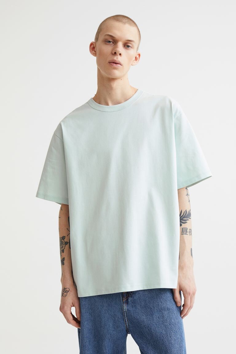 

Футболка свободного кроя COOLMAX H&M, светло-бирюзовый