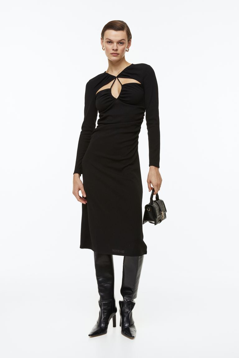 Платье с вырезами H&M, черный