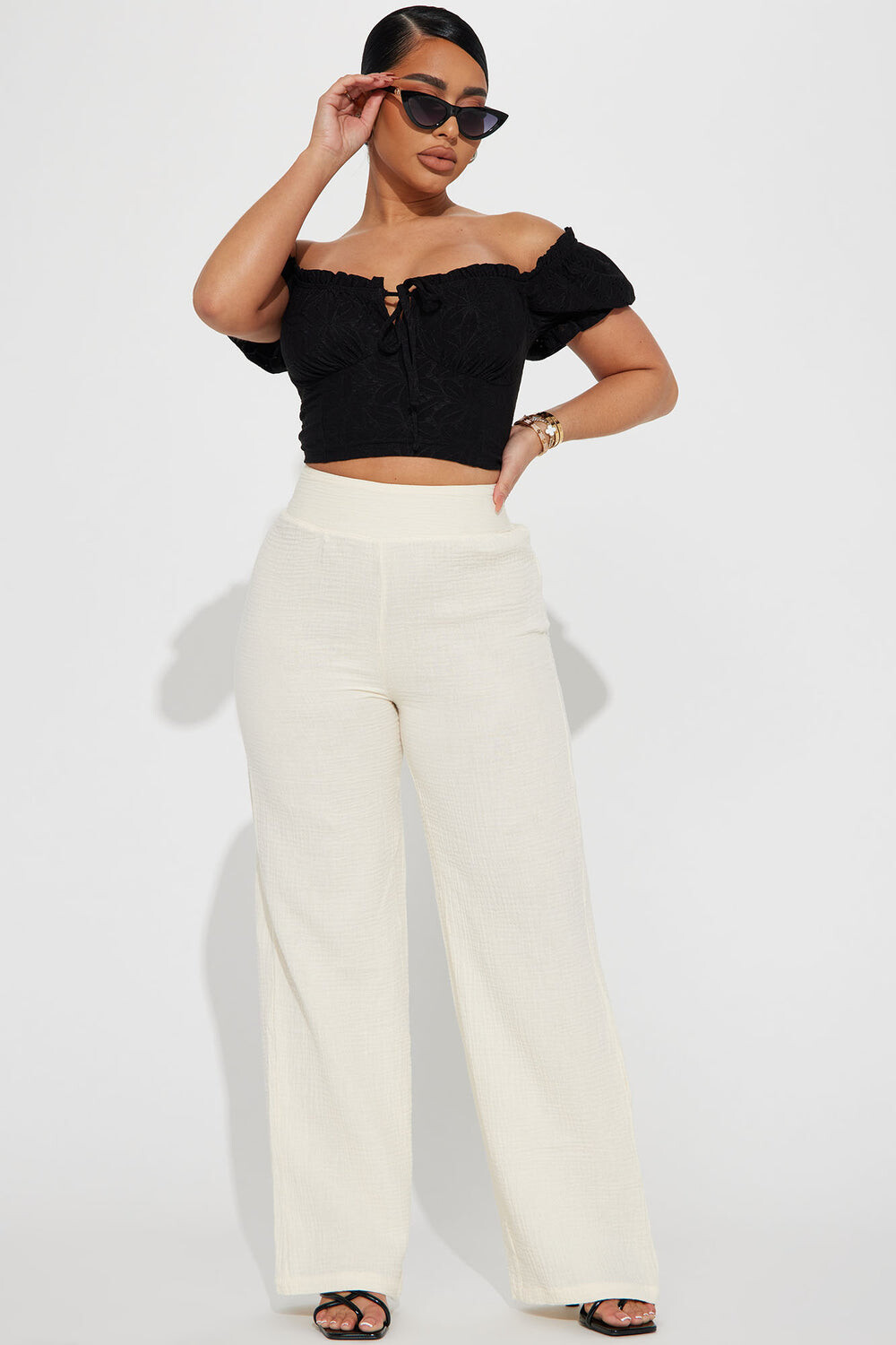 

Брюки Fashion Nova DV27154, слоновая кость