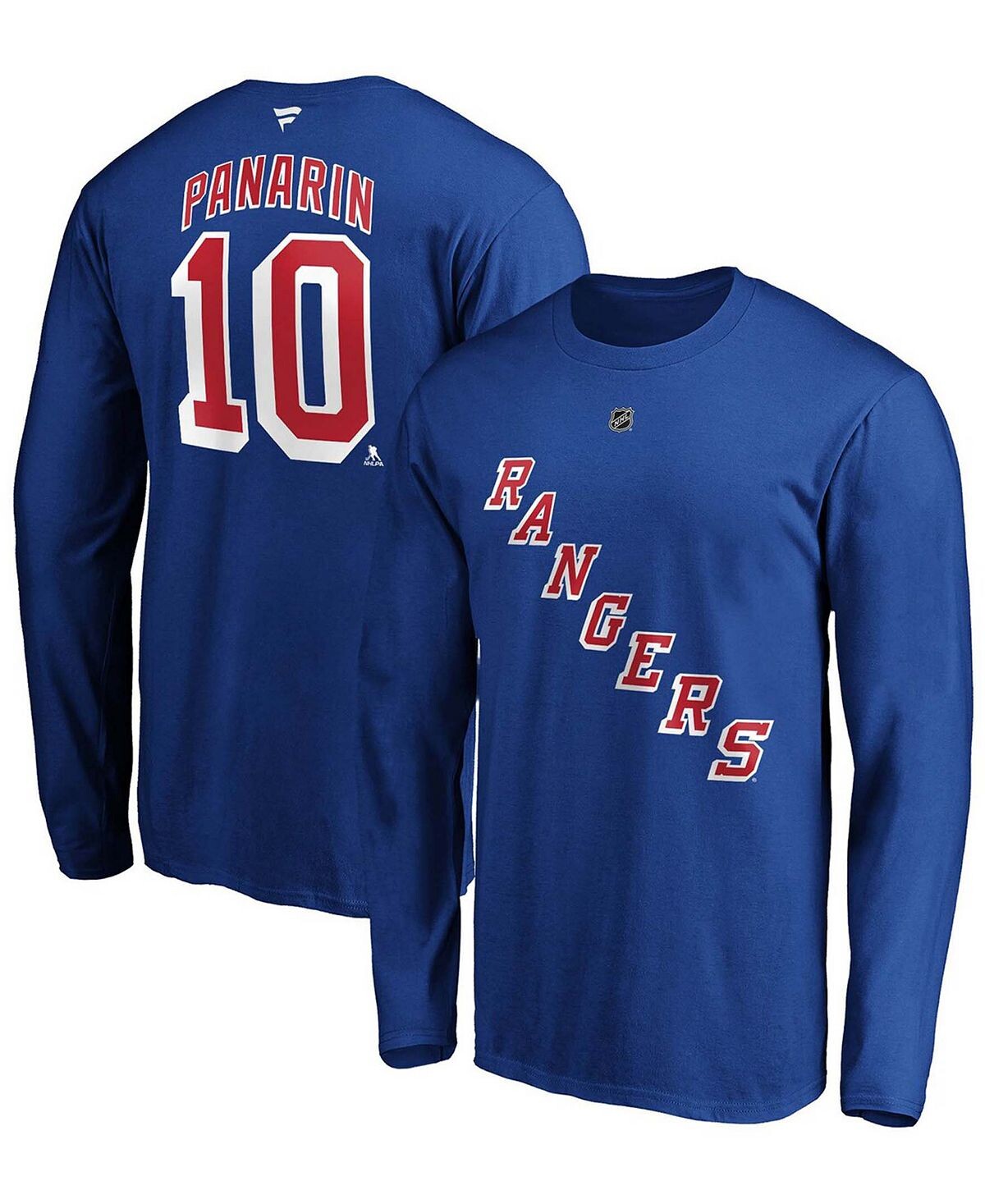 

Мужская футболка с длинным рукавом artemi panarin blue new york rangers authentic stack name and number Fanatics, синий