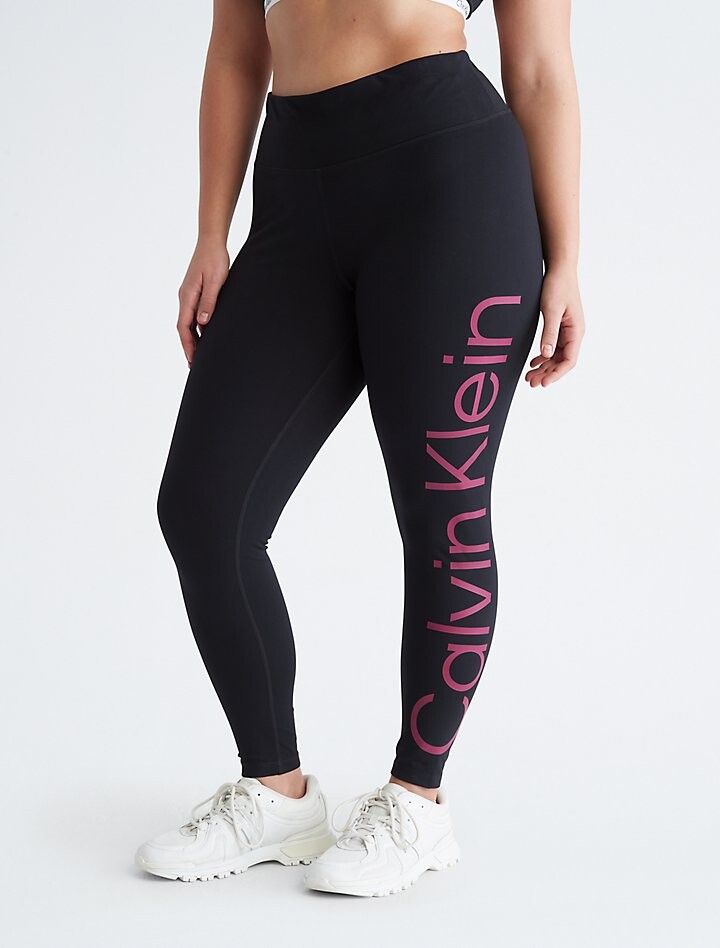 

Леггинсы с высокой талией Performance Plus Size Calvin Klein, черный