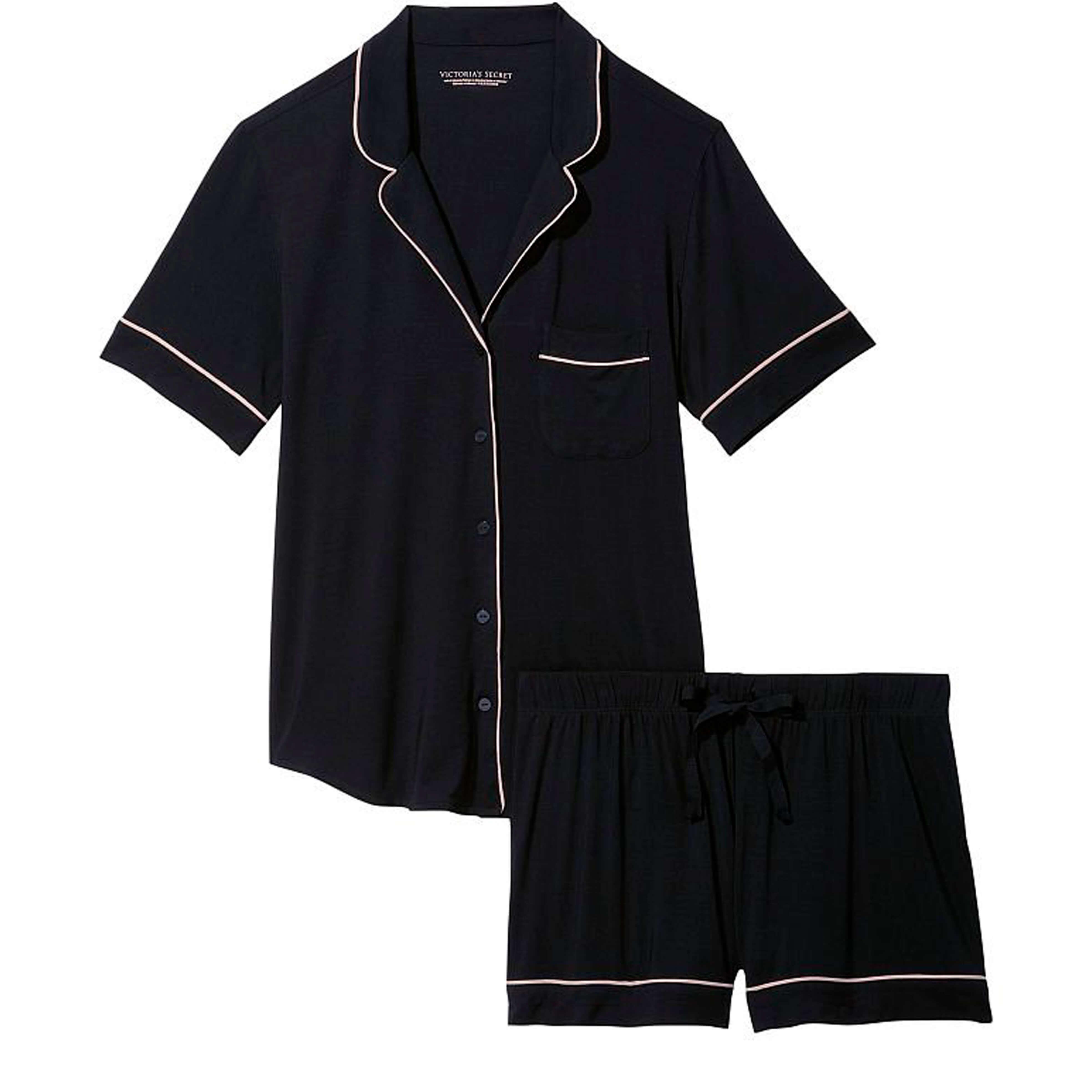 Пижамный комплект Victoria's Secret Modal, 2 предмета, черный комплект пижамный victoria s secret satin long 2 предмета синий голубой