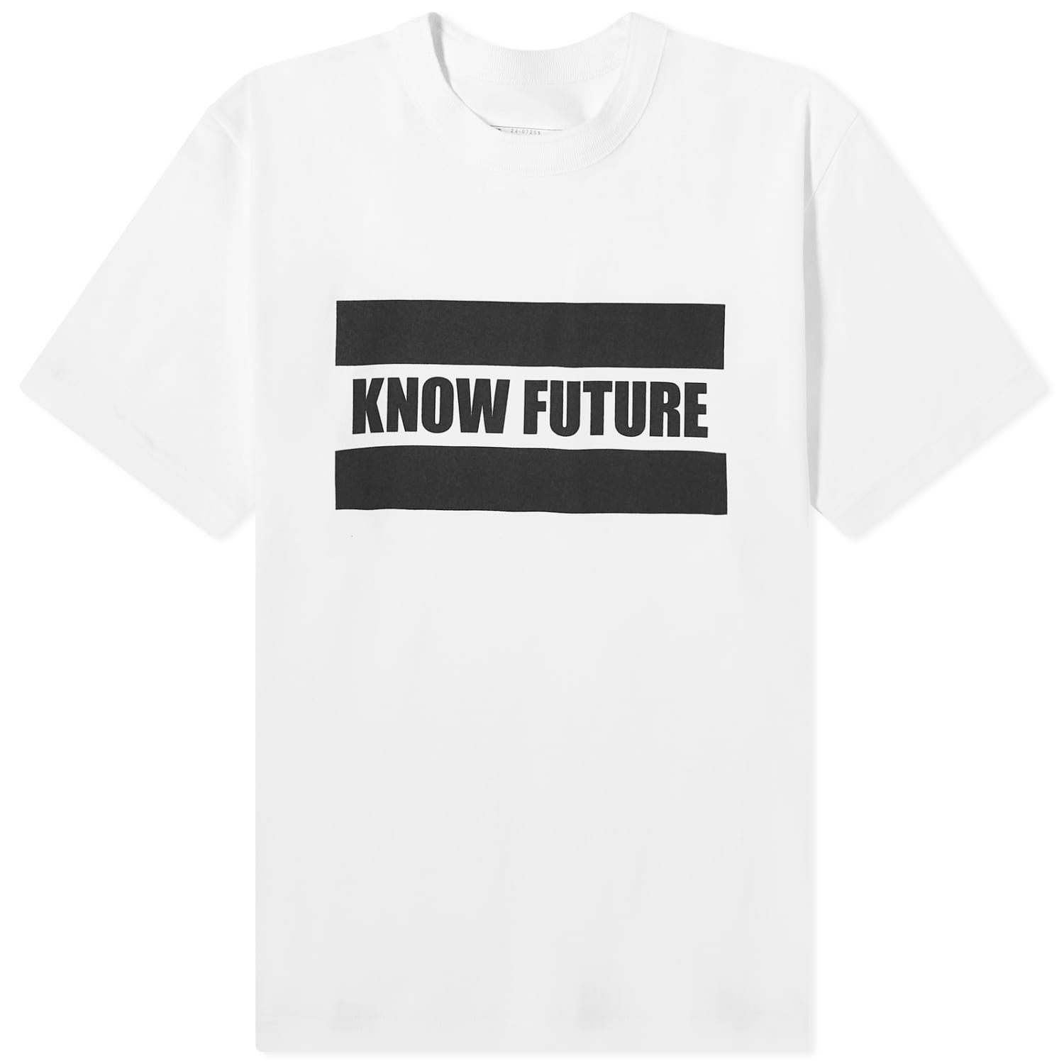 Футболка Sacai Know Future, белый женская хлопковая футболка с круглым вырезом коротким рукавом и круглым вырезом