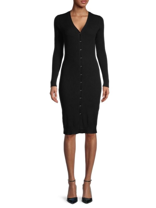 

Облегающее платье в рубчик Donna Karan New York Black
