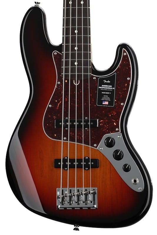 Fender American Professional II Jazz Bass V - 3 цвета Sunburst с палисандровой накладкой 0193990700 - фото