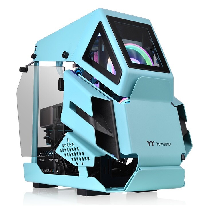 

Корпус Thermaltake AH T200, Micro-Tower, бирюзовый