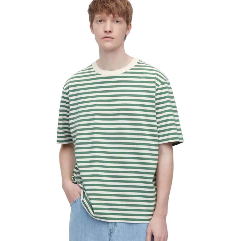 

Футболка Uniqlo Oversized Striped, зеленый
