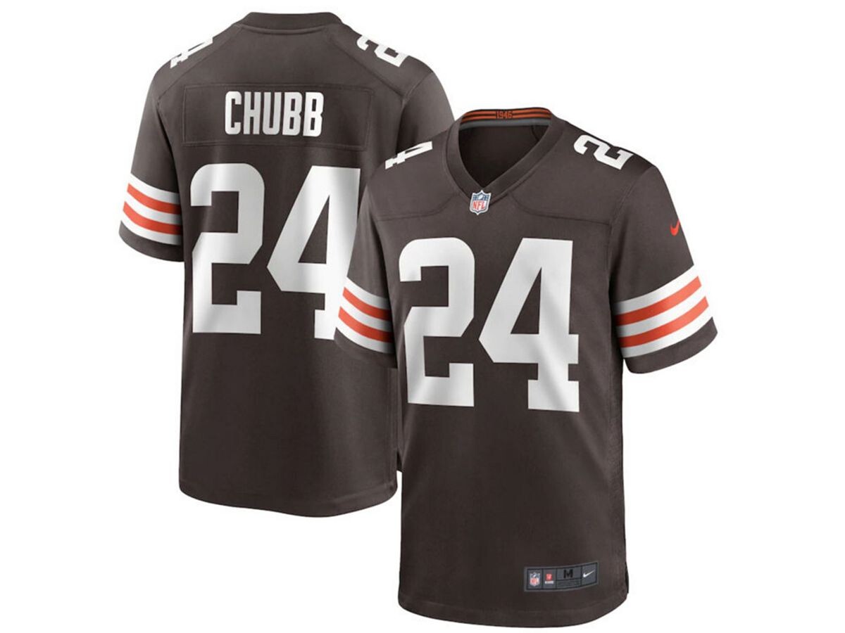 

Мужское игровое джерси cleveland browns ник чабб Nike, коричневый