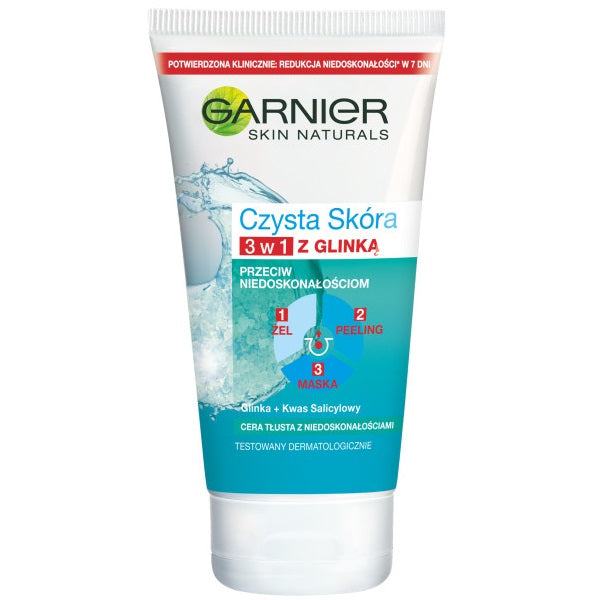 цена Garnier Pure Skin 3 в 1 очищающая гелевая маска-пилинг 150мл